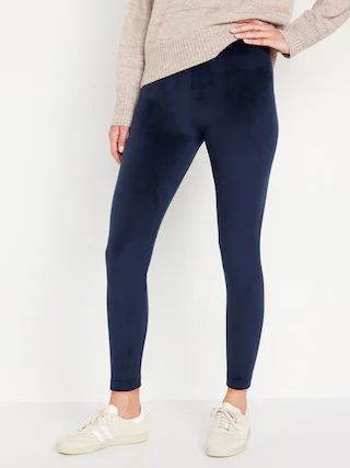 High Waisted Velvet Leggings for Women | Old Navy (US)