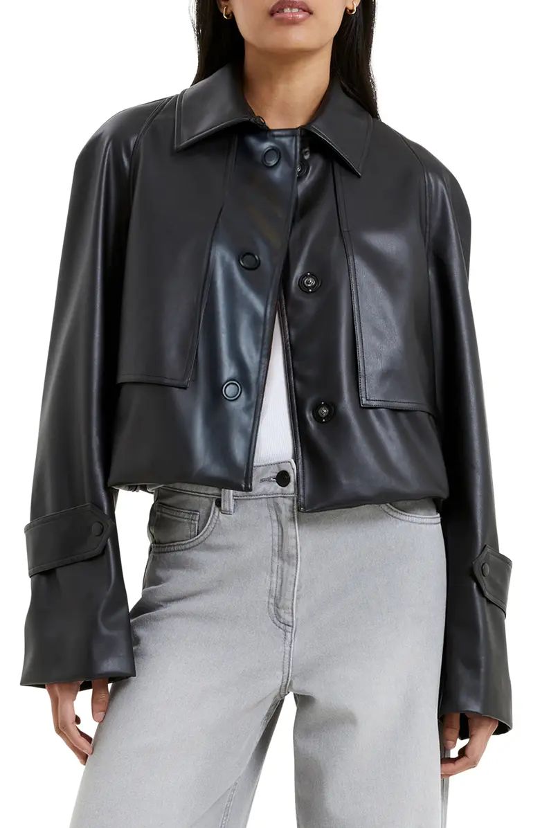 French Connection Crolenda Faux Leather Crop Jacket | Nordstrom | Nordstrom