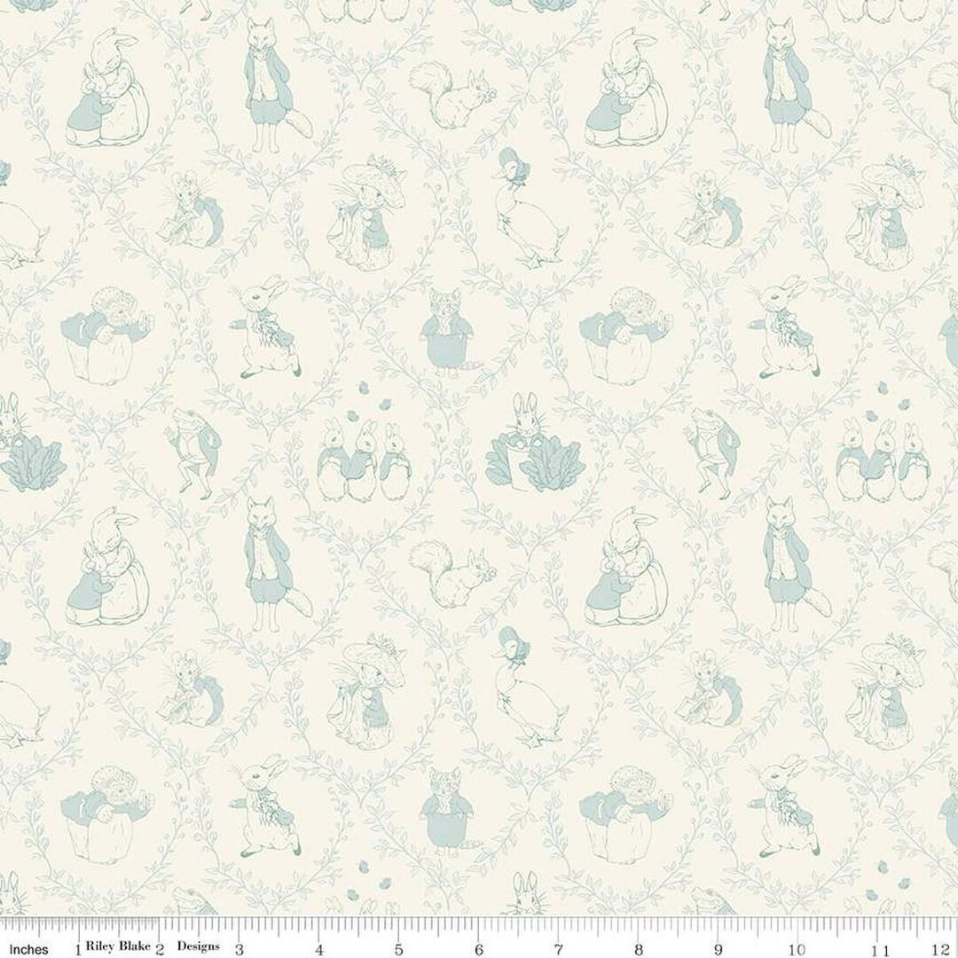 Peter Rabbit™ & Friends Toile C15863 Cloud - Riley Blake Designs - Damask Animals Vines - Quilt... | Etsy (US)