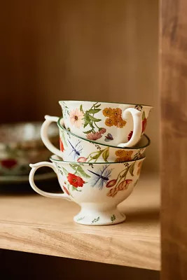 Eden Stoneware Tea Cups, Set of 4 | Anthropologie (US)