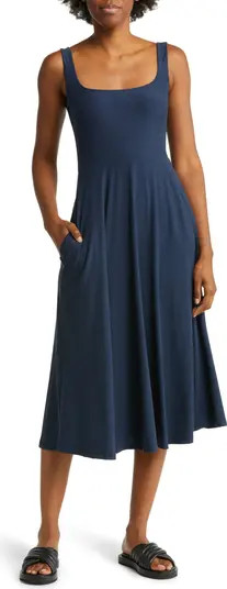 Featherweight Square Neck Midi Dress | Nordstrom