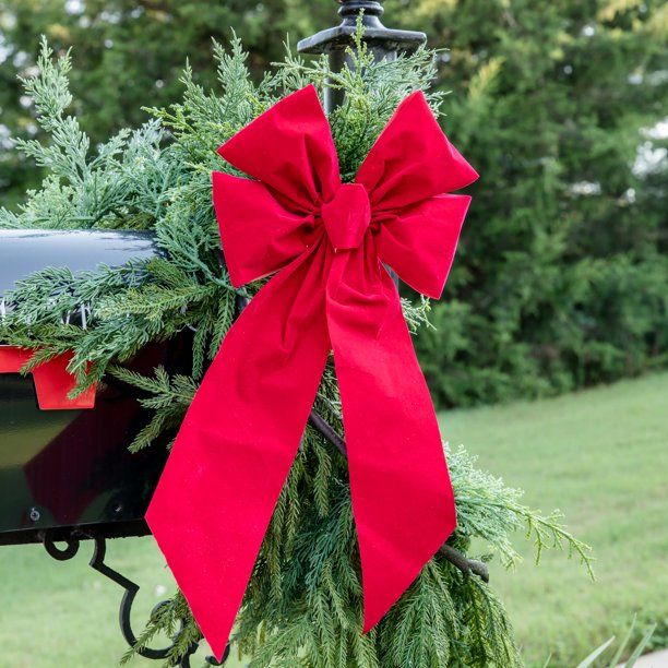 Holiday Time Red Velvet Long Tail Wreath Bow, 19.5" - Walmart.com | Walmart (US)