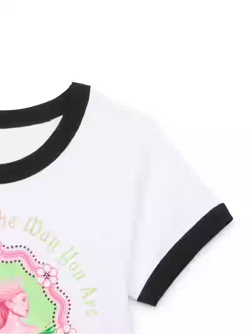 Wicked Girls Short Sleeve Ringer Graphic Tee, Sizes 4-16 | Walmart (US)