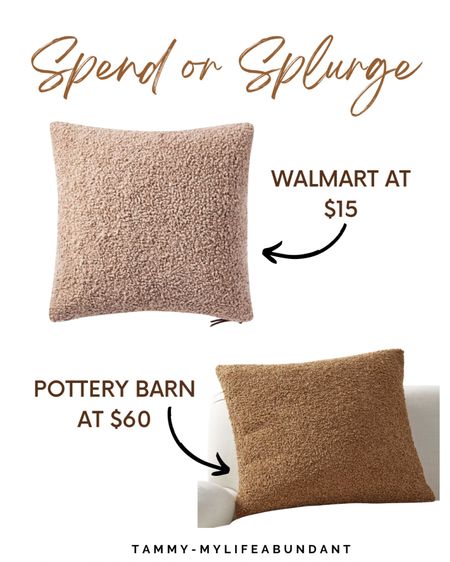 Spend or splurge on cute pillows. 
#walmartfinds

#LTKunder50 #LTKstyletip #LTKhome