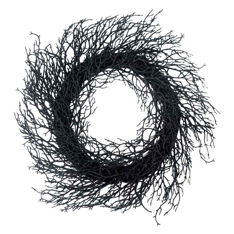 LED Black Wreath, 24" | At Home