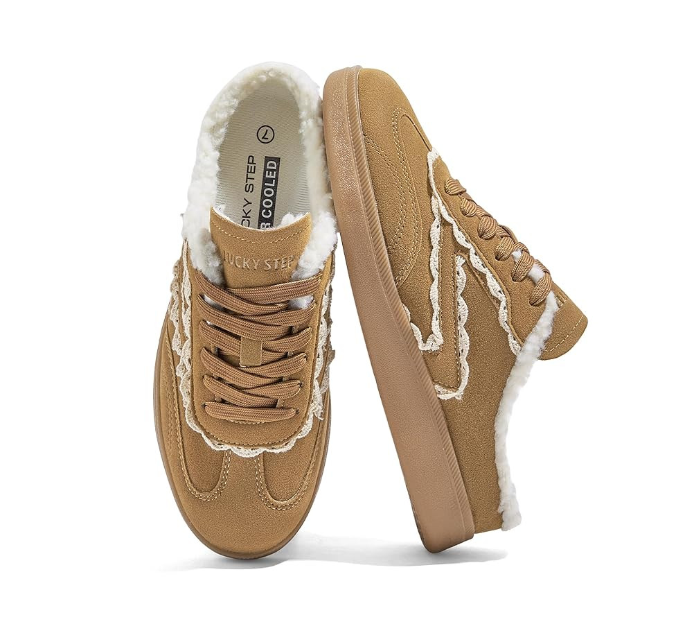 LUCKY STEP Women’s Mule Fashion Sneakers Slip On Backless Walking Shoes Winter Retro Comfy Casu... | Amazon (US)