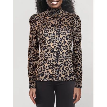 Sonja By Sonja Morgan Women s Tiffany Leopard Turtleneck | Walmart (US)