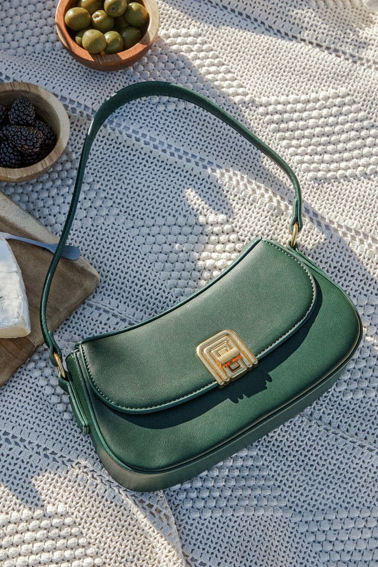 Picturesque Charm Green Vegan Leather Shoulder Bag | Lulus