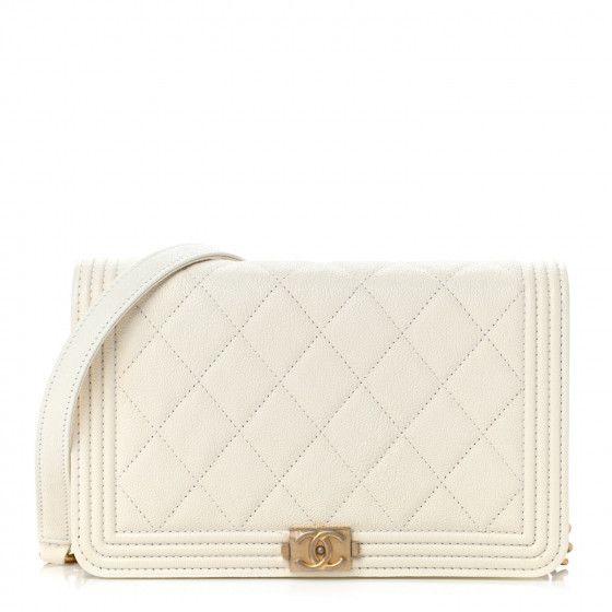 CHANEL

Caviar Quilted Boy Wallet On Chain WOC White | Fashionphile