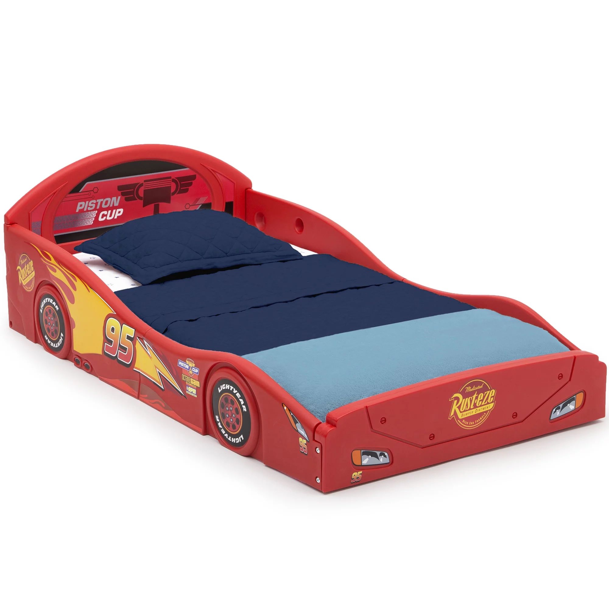 Disney Pixar Cars Lightning McQueen Plastic Sleep and Play Toddler Bed by Delta Children | Walmart (US)