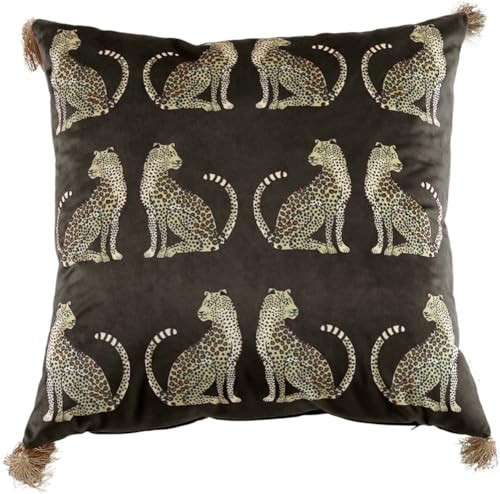 XSlive Luxury Velvet Decorative Leopard Throw Pillow Covers with Tassels | Amazon (US)