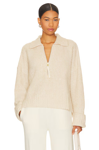 Varley Elia Half Zip Knit Pullover in Birch from Revolve.com | Revolve Clothing (Global)