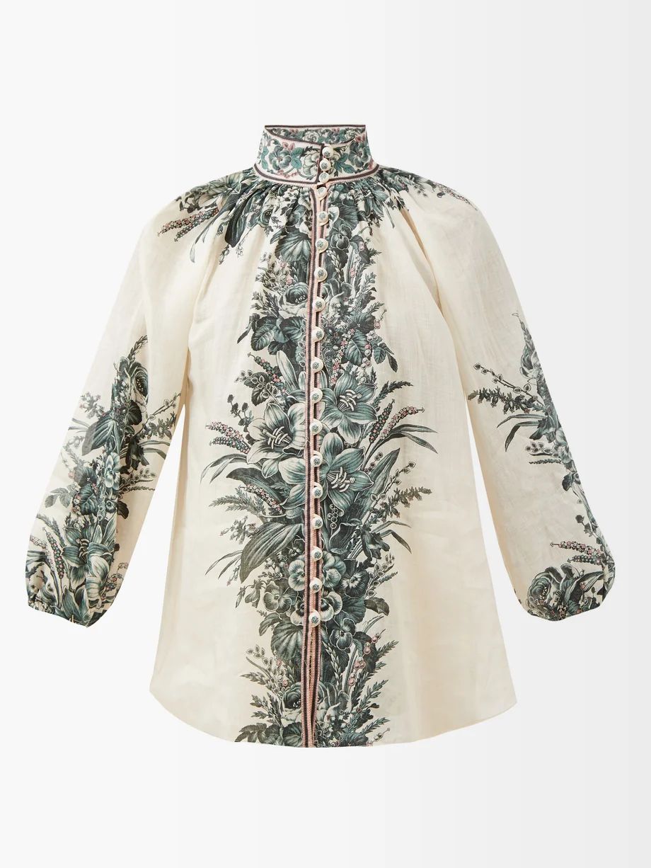 Moonshine floral-print linen blouse | Matches (US)