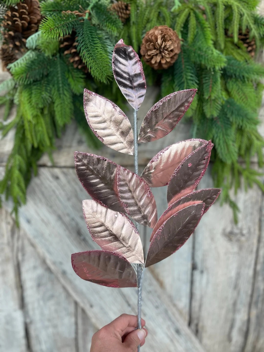 Pink Christmas Spray, Christmas Leaves Spray, Christmas Floral Stem, Christmas Tree Spray, Picks ... | Etsy (US)