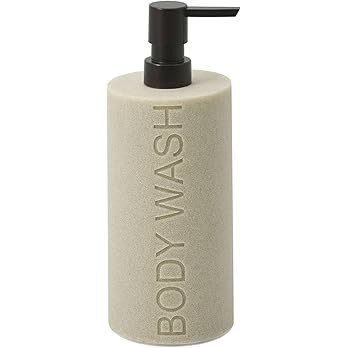 Resin Tan Sandstone Body Wash Engraved Bottle Refillable Pump Dispenser, Durable Waterproof Resin... | Amazon (US)