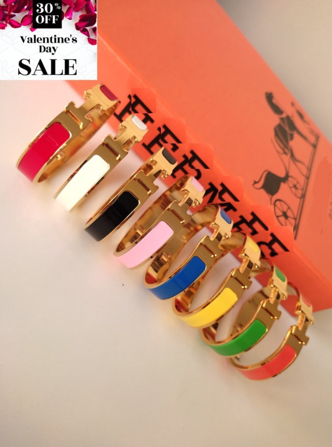 Gold Women 18K Bracelet, Color Enamel Bracelet, Gift for Her - Etsy | Etsy (US)