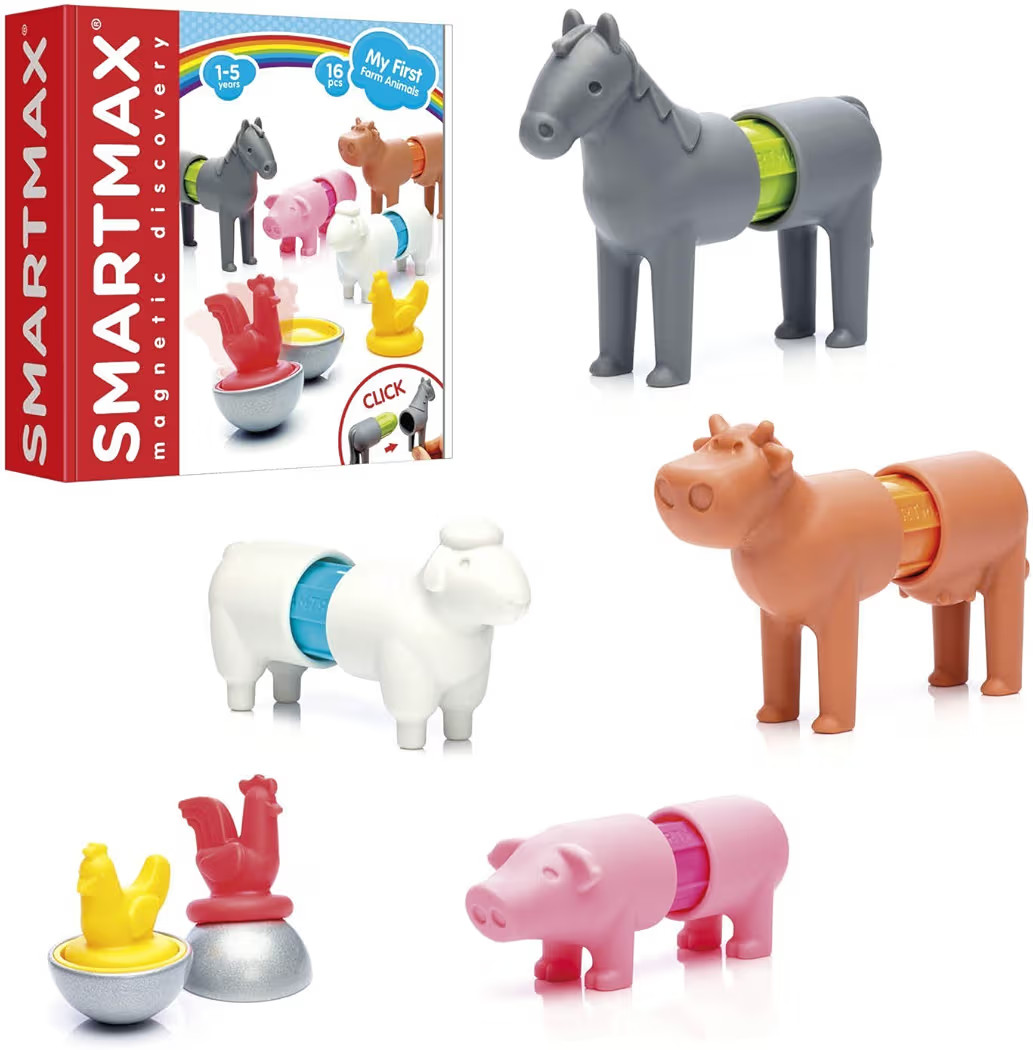 SmartMax My First Farm Animals Magnetic Discovery Building Set with Soft Animals | Amazon (US)