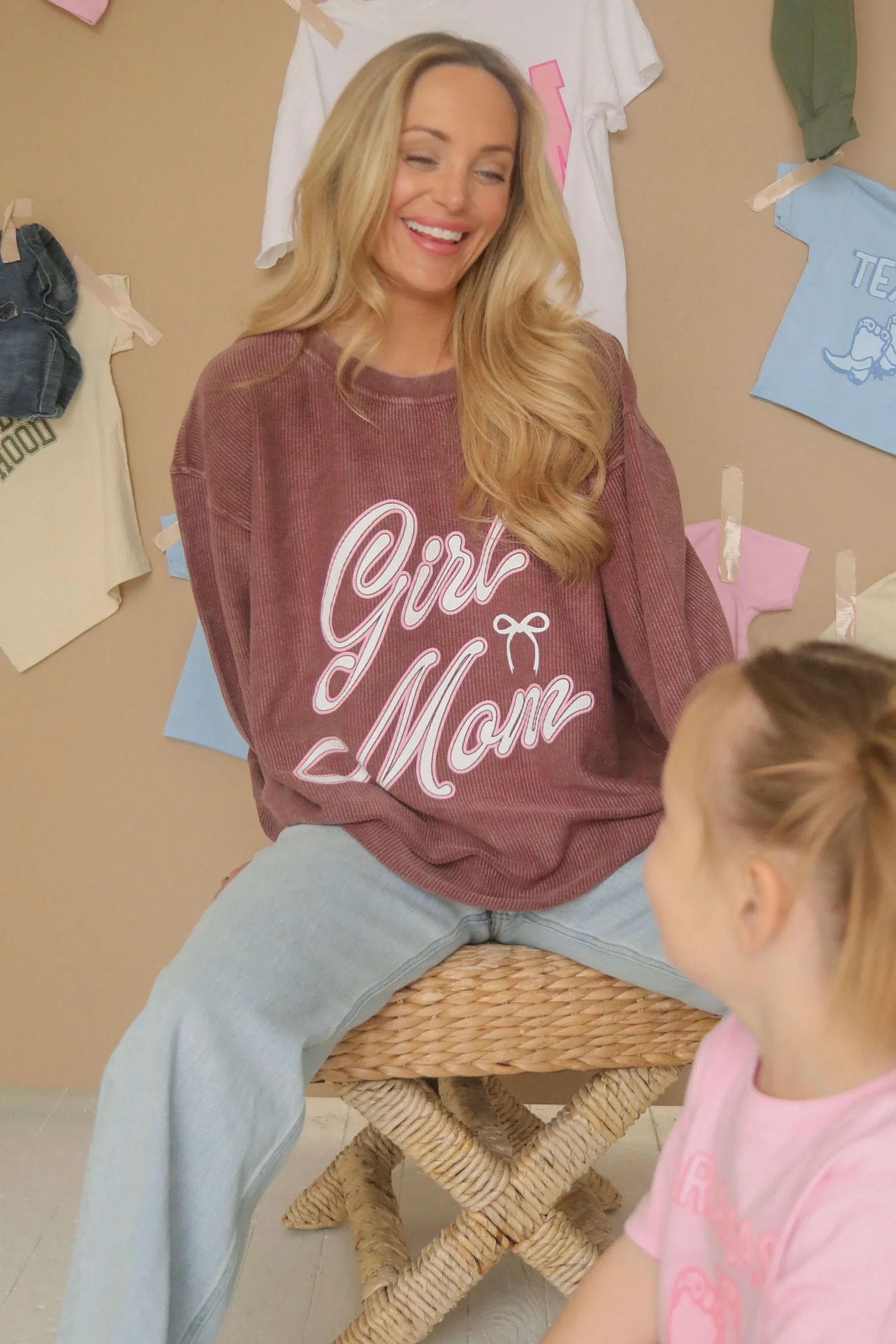 friday + saturday: girl mom corded sweatshirt | RIFFRAFF