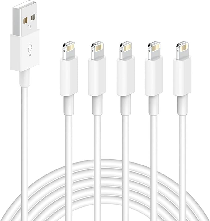 5 Pack(3/3/6/6/10 FT)[Apple MFi Certified] iPhone Charger Long Lightning Cable Fast Charging High... | Amazon (US)