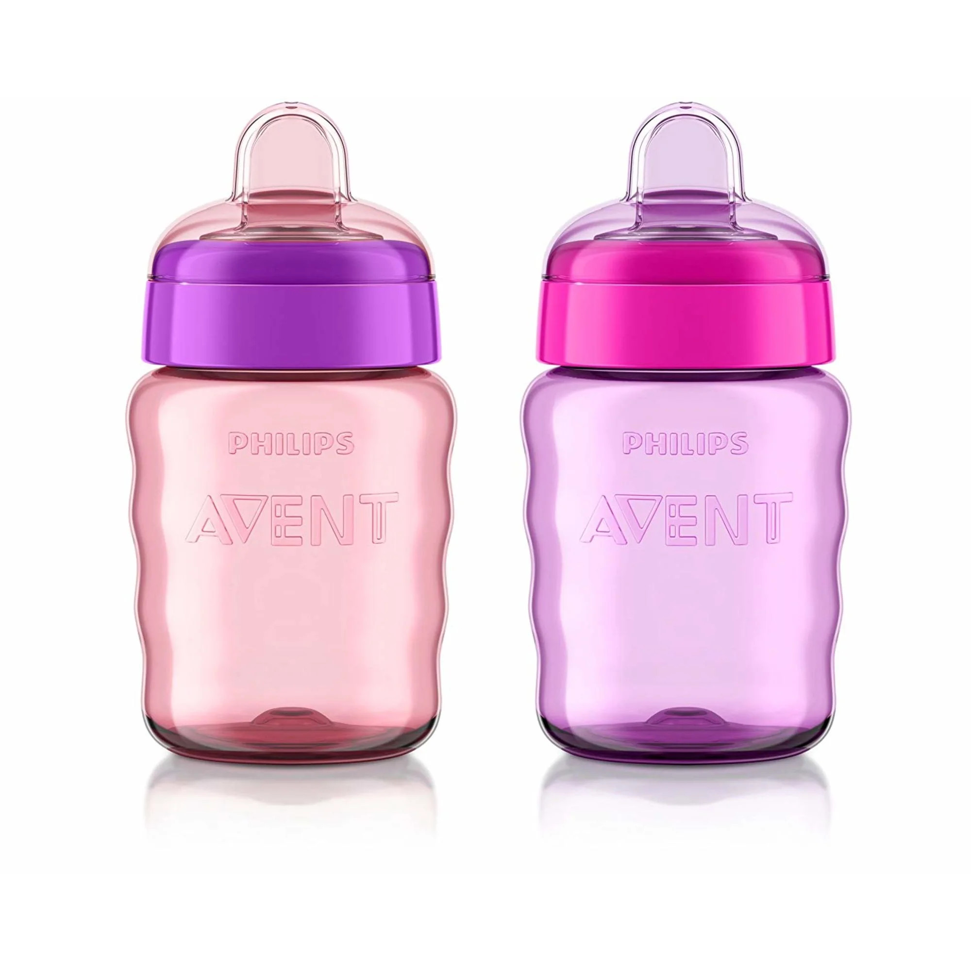 Philips Avent My Easy Sippy Cup with Soft Spout and Spill-Proof Design, Pink/Purple, 9oz, 2pk, SC... | Walmart (US)
