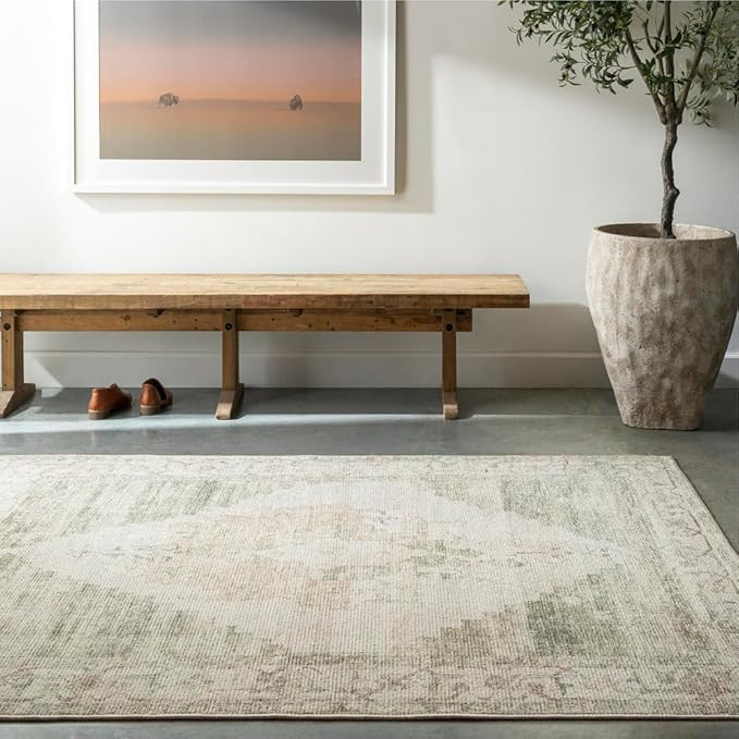 Livabliss x Becki Owens Luca Medallion Area Rug, 3'11" x 5'7", Olive | Amazon (US)