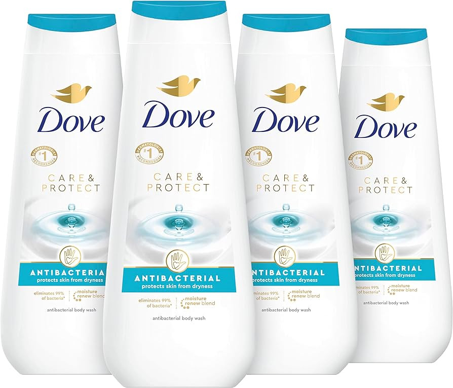 Dove Body Wash Care & Protect Antibacterial 4 Count For All Skin Types Protects from Dryness 20 F... | Amazon (US)