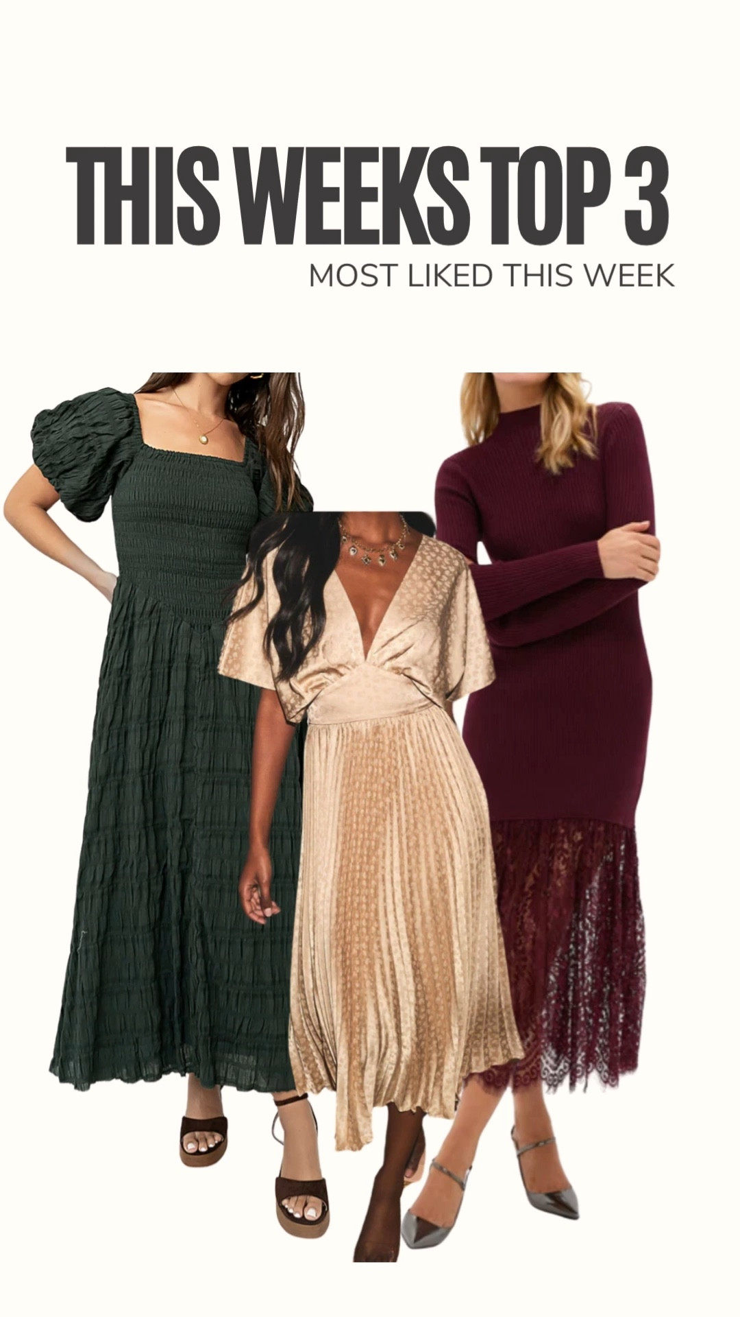 This weeks top 3 ✨