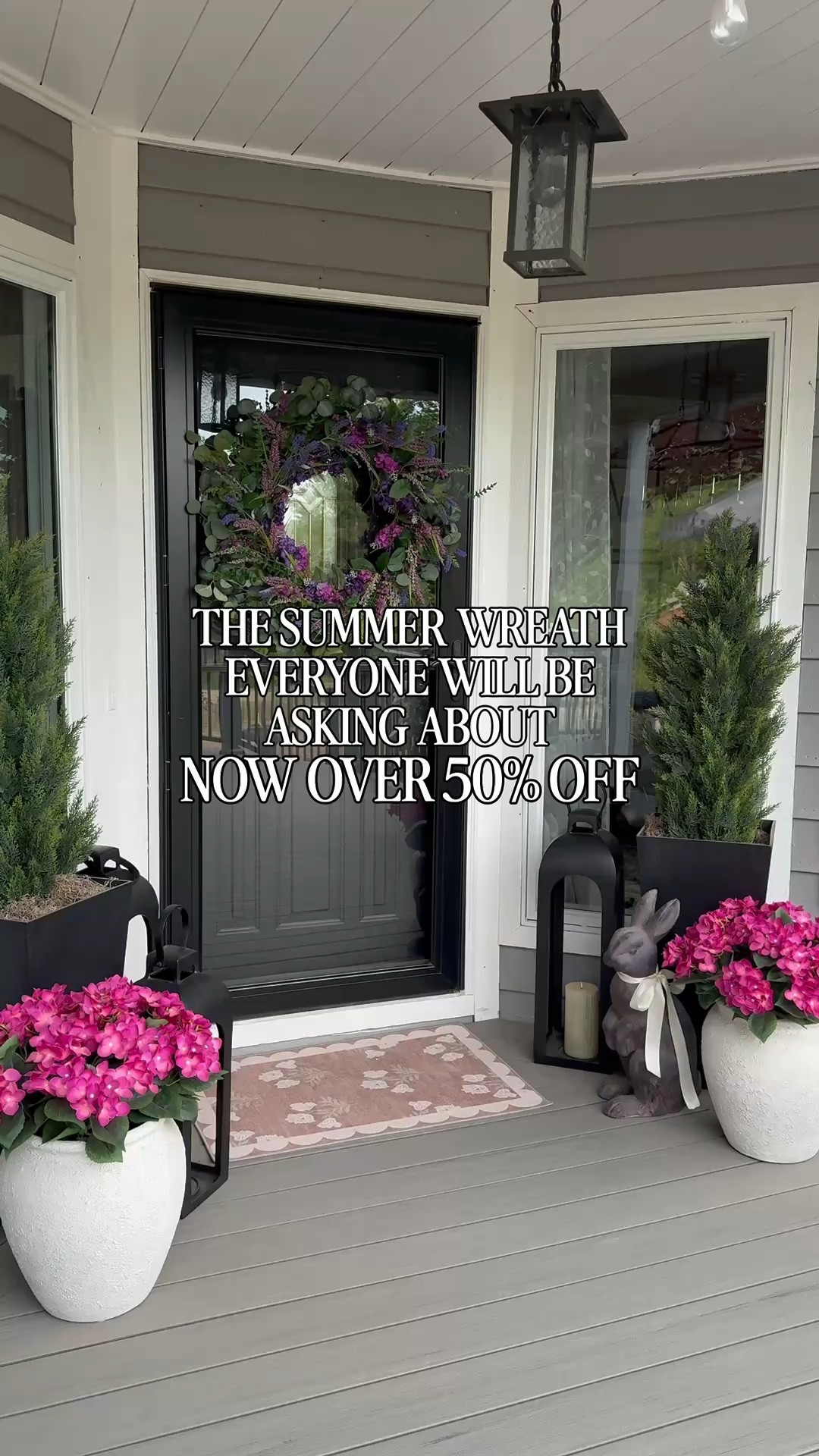 The Summer Wreath Everyone Will Be Asking About 🌿 Now More Than 50% Off 👏🏼

This gorgeous, lush 30” lavender wreath instantly made the whole porch feel more warm, welcoming, and summer ready! 💜 Love how full, textured, and high-end it looks on the front door with the soft greenery and beautiful lavender tones mixed throughout. The oversized design makes such a pretty statement, and the sale makes it even better 👏🏼 Such an easy way to give a front porch a fresh, cozy, designer-inspired look for the season.

#summerwreath #frontporchdecor #amazonhome #summerdecor #wreath summer porch | front porch decor | summer wreath | lavender wreath | porch styling | front door decor | curb appeal | outdoor decor | porch refresh | summer home decor | cozy porch | amazon home finds | wreath decor | designer look for less | porch inspiration | outdoor styling | seasonal decor | cottage style | welcoming entryway | porch vibes | neutral home decor | lavender decor | home styling | summer decorating | porch goals

#LTKSeasonal #LTKHome #LTKSaleAlert