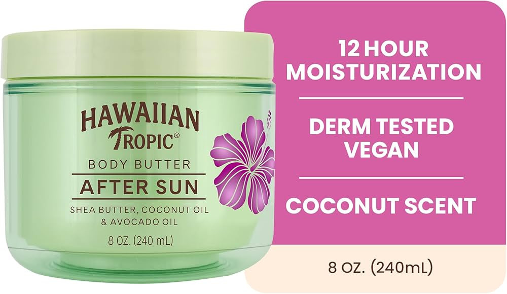 Hawaiian Tropic After Sun Body Butter with Coconut Oil, 8 oz, After Sun Lotion, After Sun Moistur... | Amazon (US)