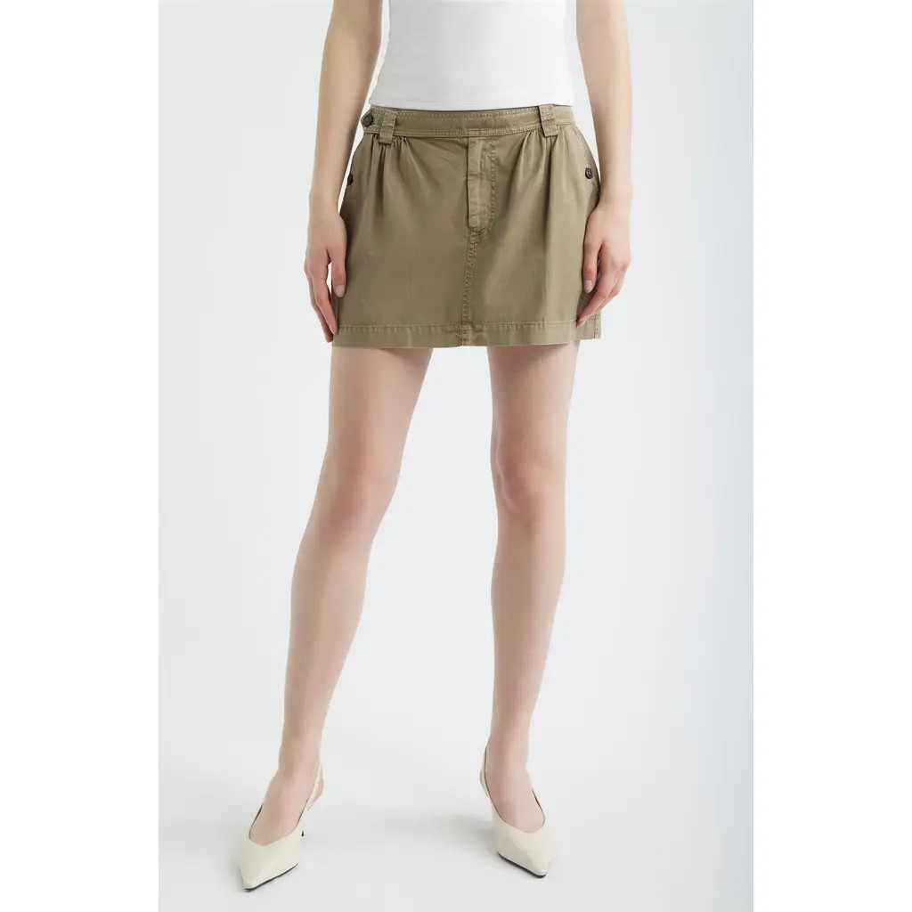 FRAME The Utility Cotton Miniskirt in Army at Nordstrom, Size 4 | Nordstrom