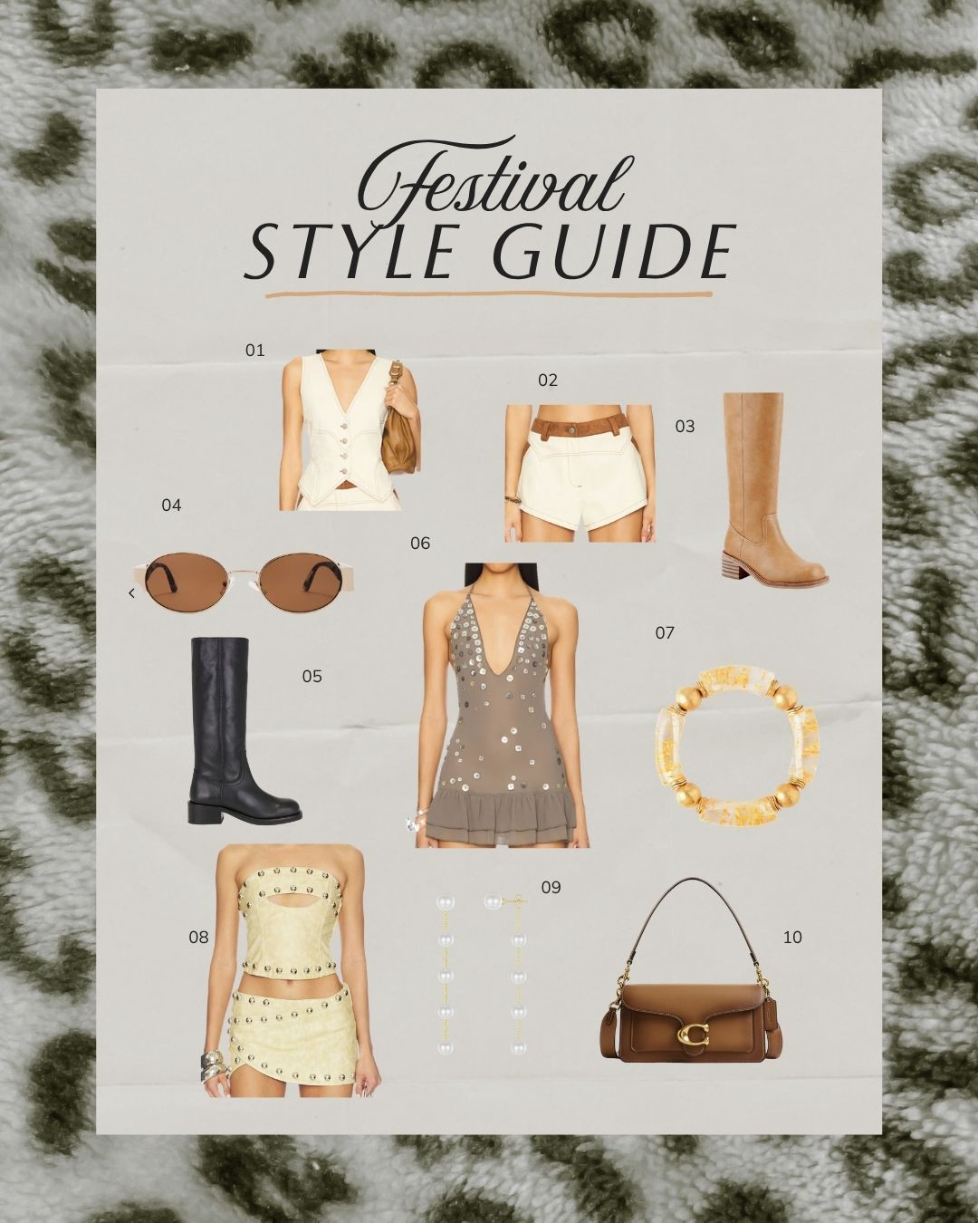 Festival Outfit Edit 🎡✨

Serving all the cool-girl festival looks in one place — this edit is full of outfits that are equal parts effortless and statement. Think flowy skirts, denim cutoffs, lace + sheer layers, bold accessories, and the perfect mix of vintage and trendy pieces.

Whether you’re going for a boho vibe, edgy western, or a more minimal “model off-duty” look, these outfits are perfect for concerts, festivals, and summer nights. It’s all about lightweight layers, standout details, and pieces you can mix & match all weekend.

I linked all my favorite looks so you can easily recreate the vibe or find pieces to build your own festival fits ✨

#ltkfestival #festivalfits #ltkstyle #summeroutfits #bohostyle #coachellastyle 

 

#LTKFestival #LTKootd #LTKTravel