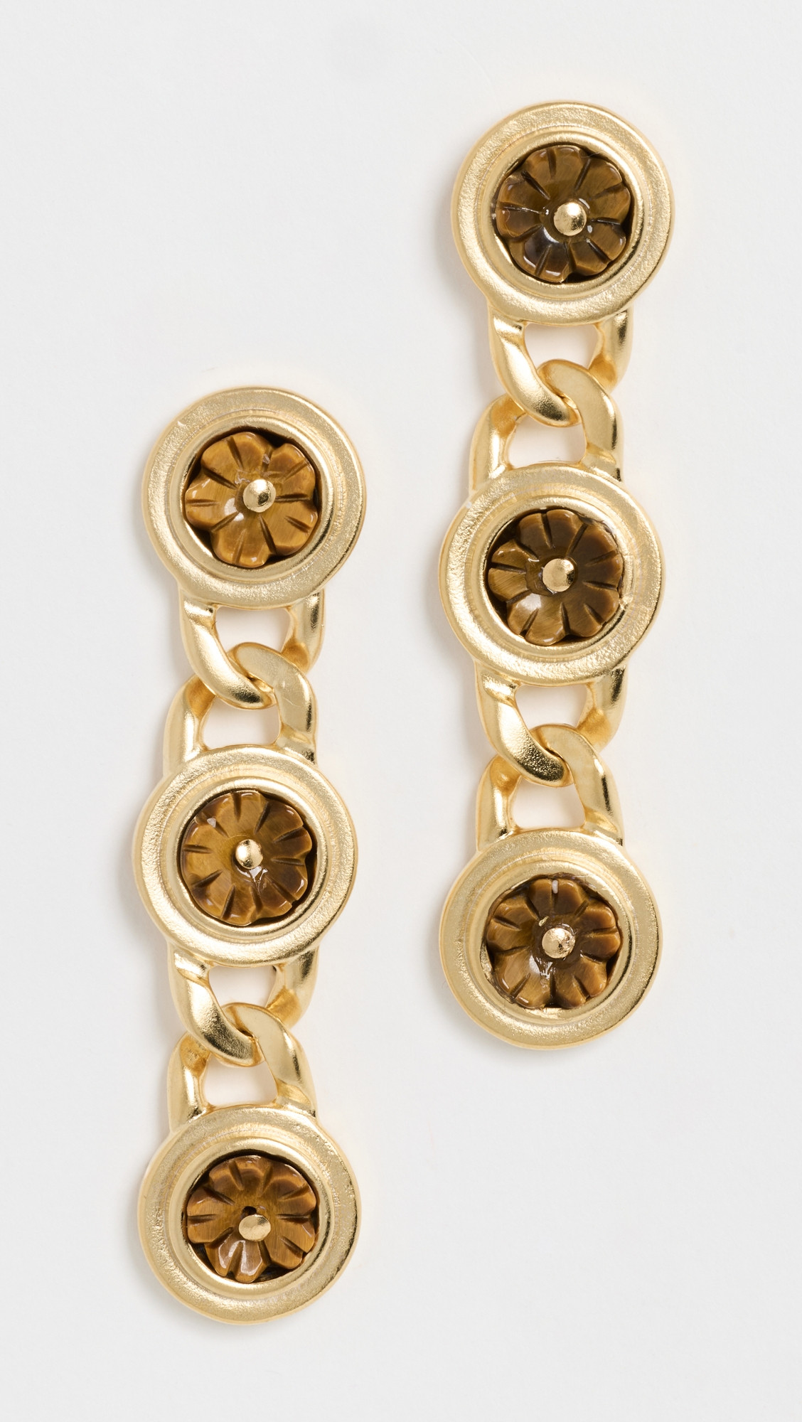 Brinker + Eliza Cherry Blossom Earrings Tiger's Eye One Size | Shopbop