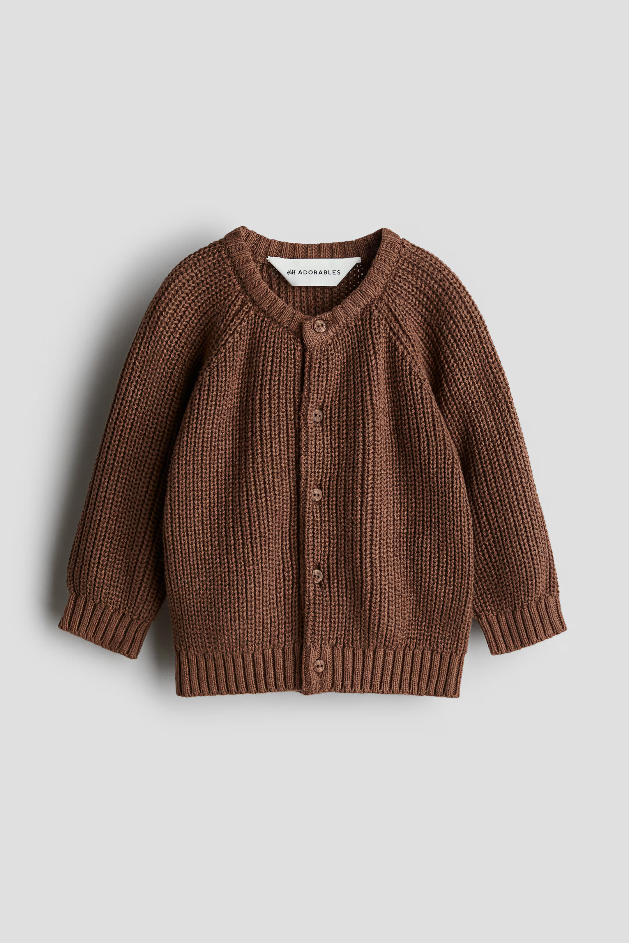 Patent-Knit Cotton Cardigan - Brown - Kids | H&M US | H&M (US + CA)