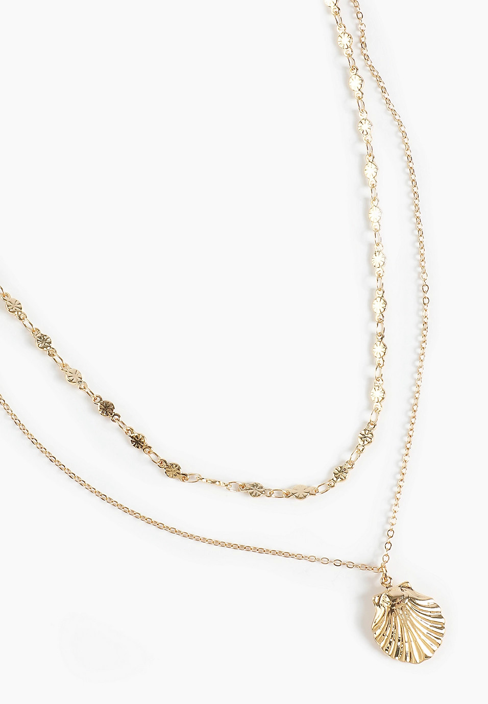 Gold Seashell Charm Layered Necklace | Maurices