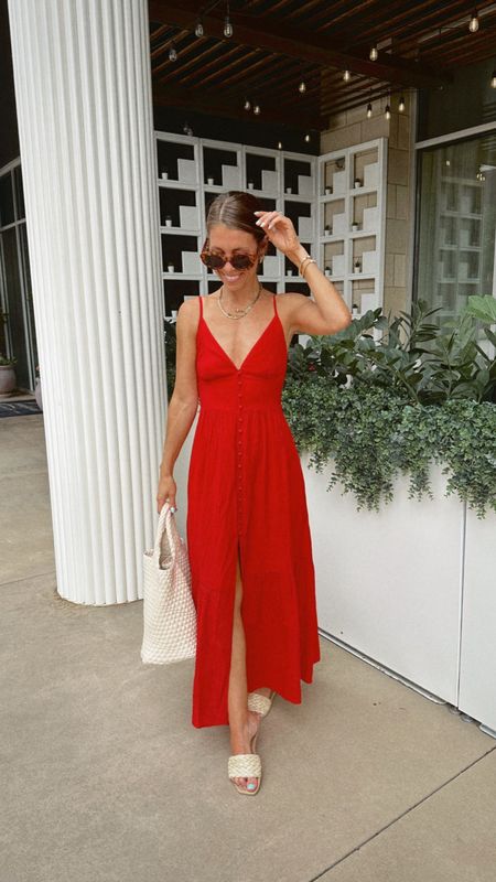 Abercrombie red maxi dress size xs 
Vacation dress, summer style, crinkle dress 

#LTKFind #LTKtravel #LTKunder100