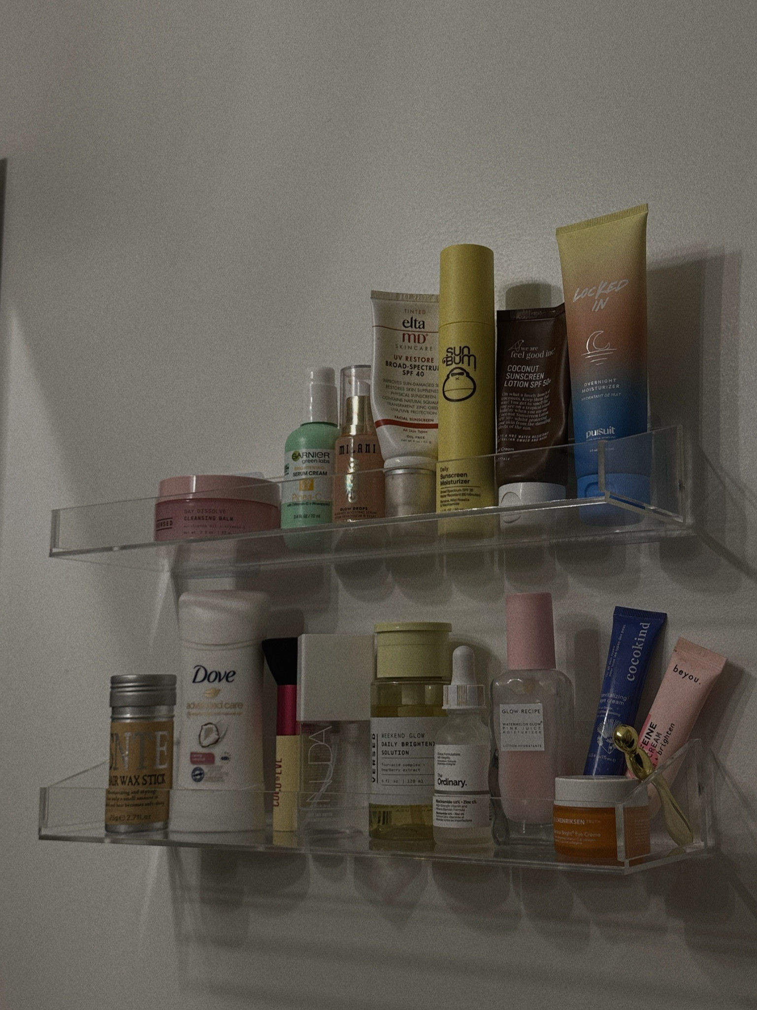 Cleaning up my bathroom counters with these acrylic wall shelves 🤍 

#LTKstyletip #LTKunder50 #LTKhome