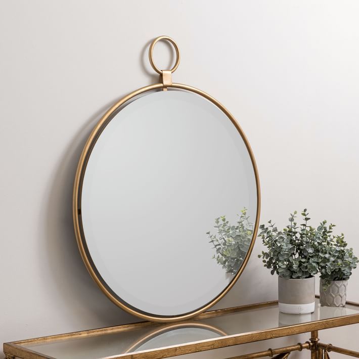 Suzette 25" Round Loop Mirror, Gray | West Elm (US)