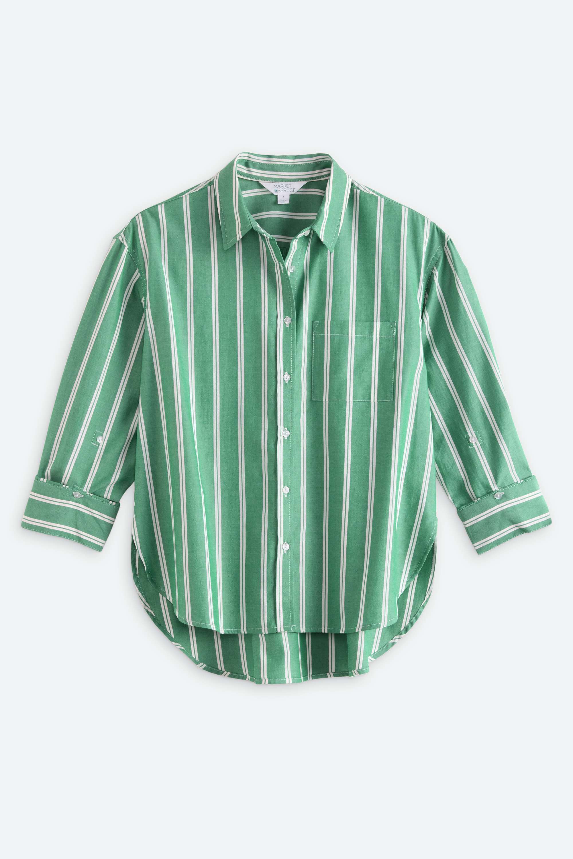 Clara Oversized Drapey Cotton Adjustable Button Down Shirt | Stitch Fix