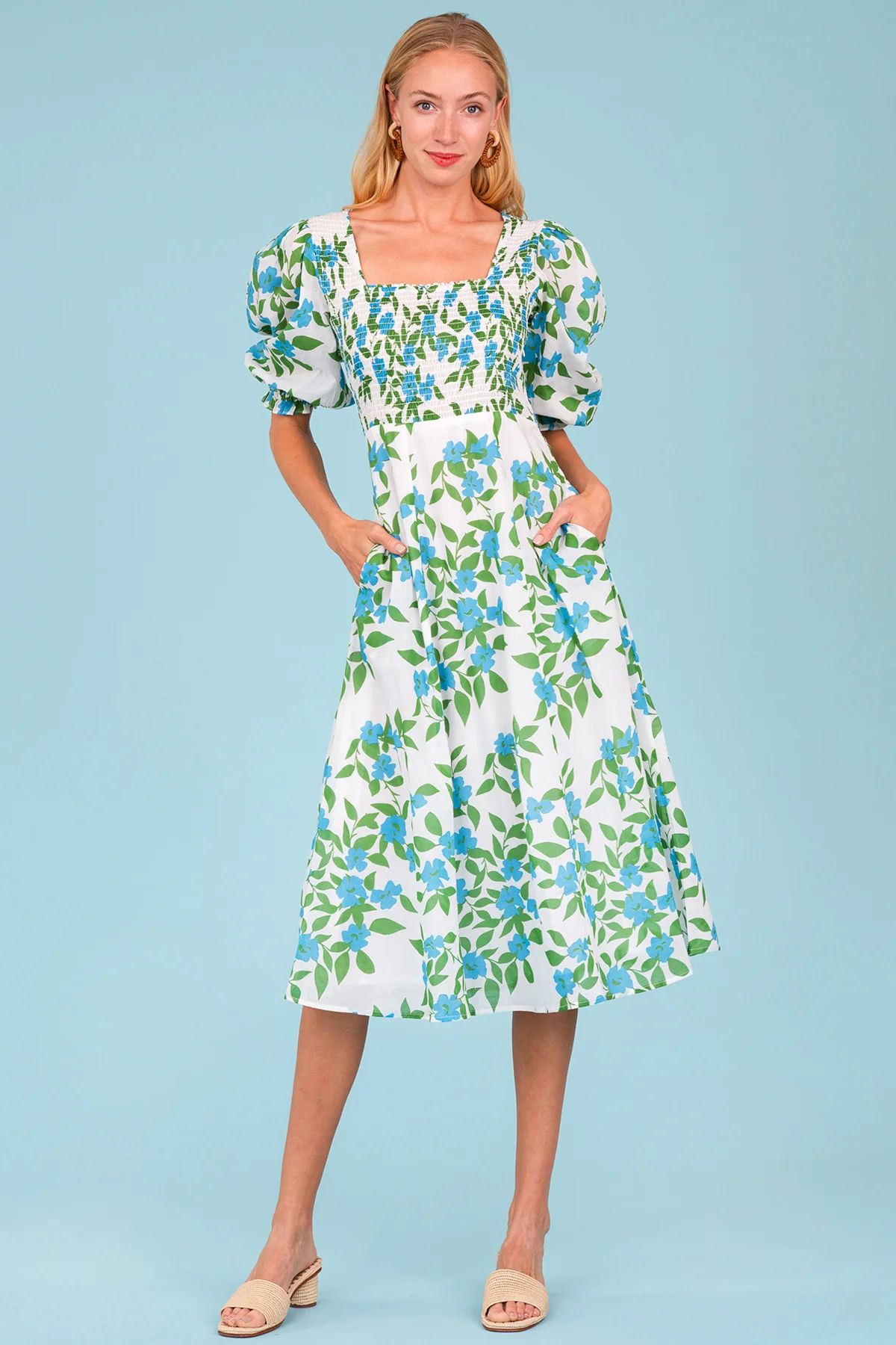 Bridget Midi Dress in Bloom | Olivia James The Label