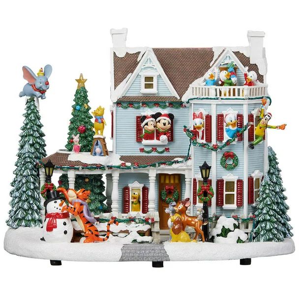 Disney Holiday Decorations – Animated Holiday House With Lights And Music - Walmart.com | Walmart (US)