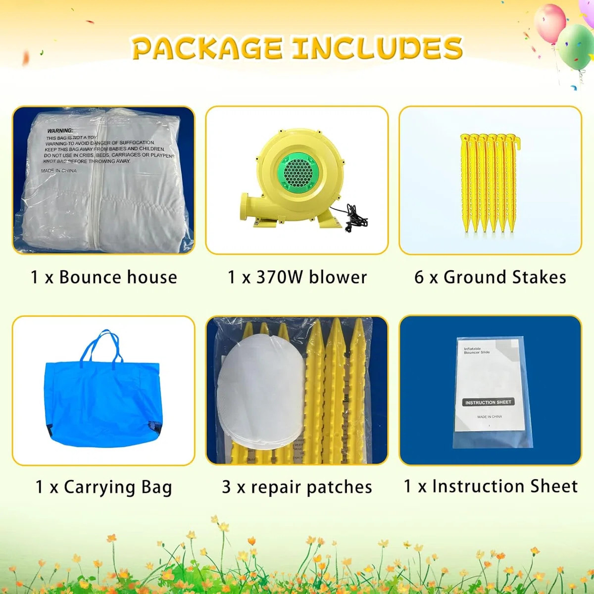 White Bounce House With Ball Pool & Blower For Kids Indoor And Outdoor Summer | Wayfair North America