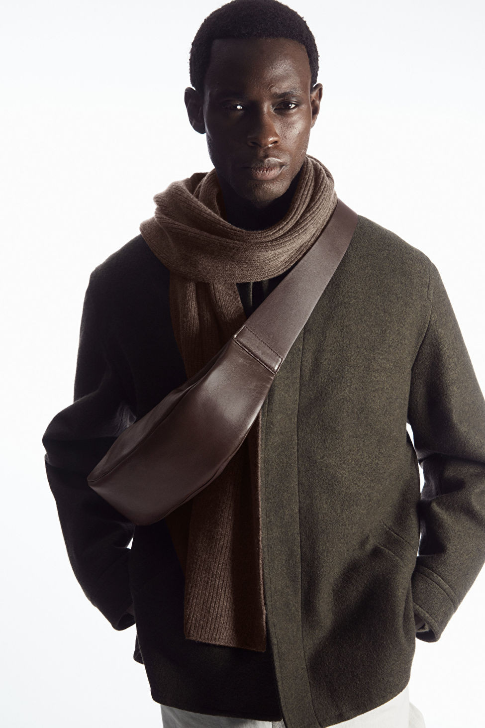 SWING CROSSBODY - LEATHER - DARK BROWN - Bags - COS | COS (US)