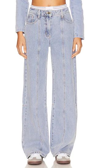 Dawson Wide Leg in Washed Blue | Revolve Clothing (Global)