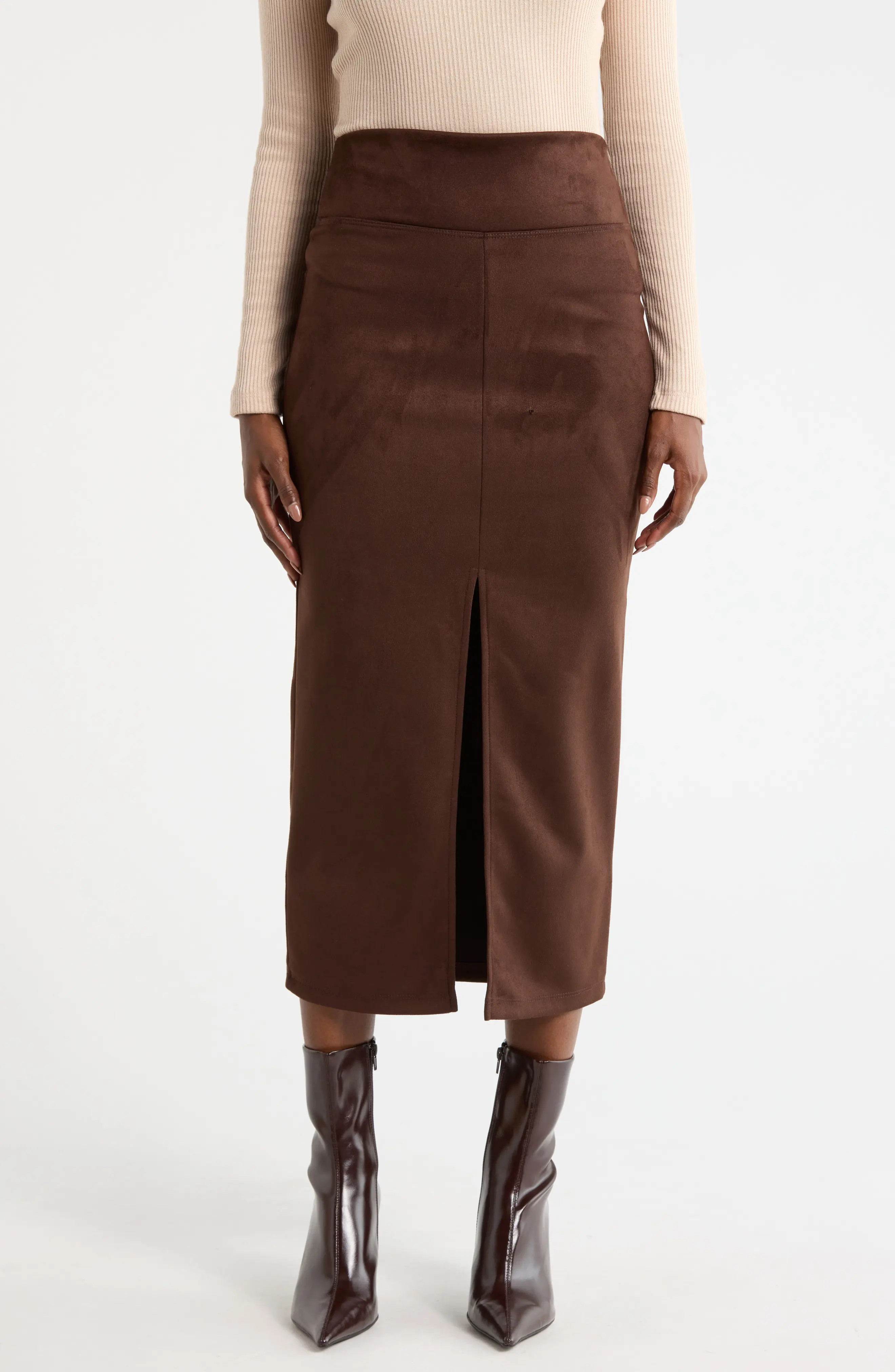 Renee C Faux Suede Midi Skirt (Women) | Nordstromrack | Nordstrom Rack