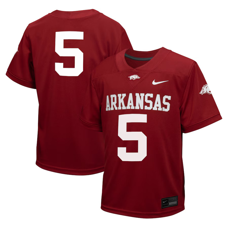 #5 Arkansas Razorbacks Nike Youth Untouchable Football Jersey - Cardinal | Fanatics
