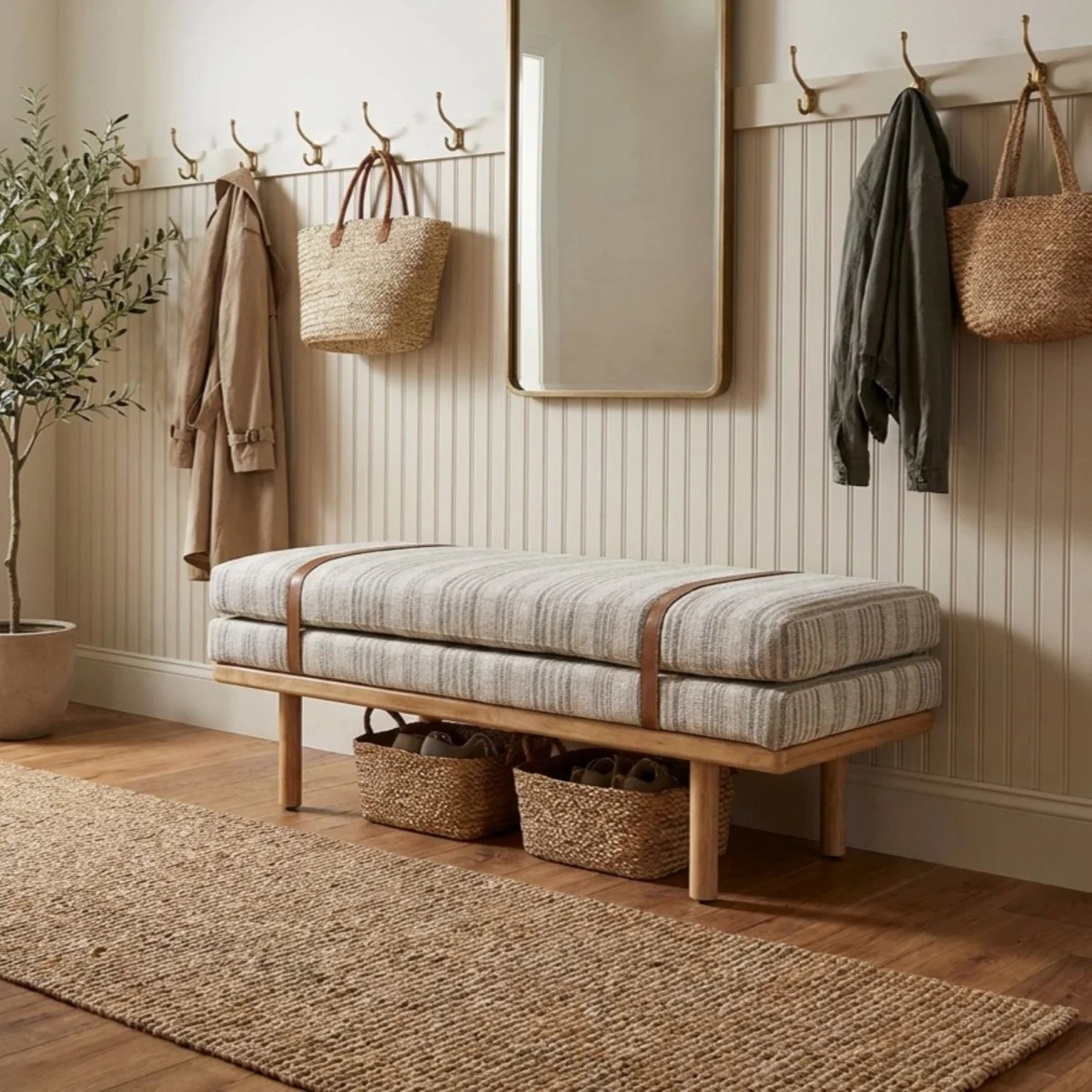 Azayvion Upholstered Bench with Wood Base | Wayfair North America