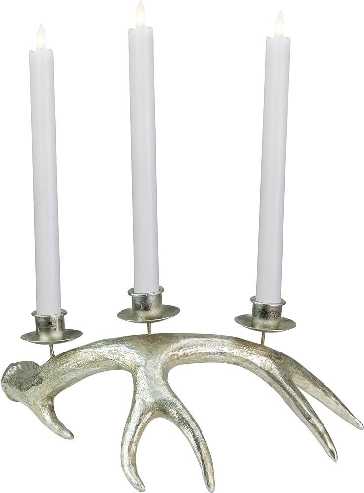 12" Champagne Deer Antler Christmas Taper Candle Holder | Amazon (US)