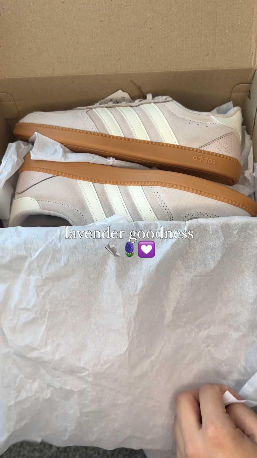 Lavender sneakers 
Lavender shoes 
Adidas 
Adidas samba 
Sambas 

#LTKActive #LTKFindsUnder50 #LTKootd