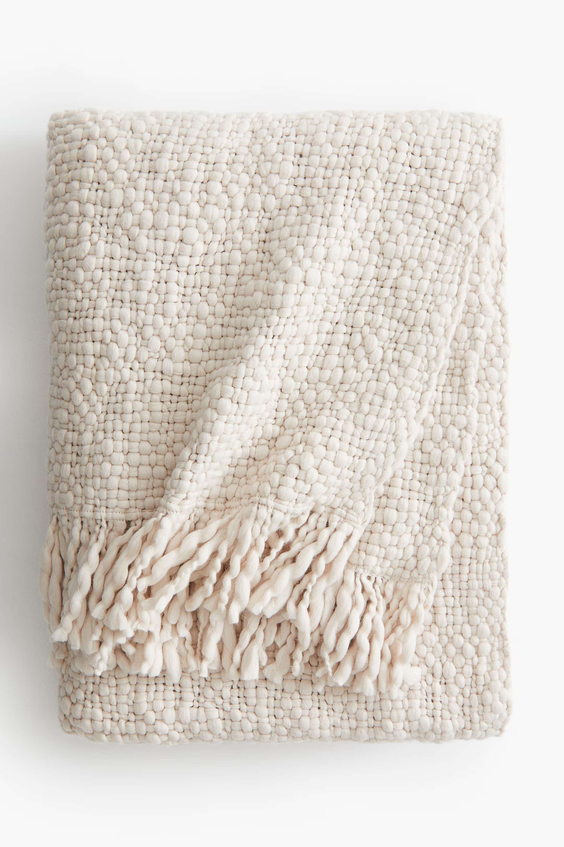 Chunky Wool-Blend Throw - White - Home All | H&M US | H&M (US + CA)
