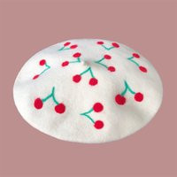 Cherry Beret, Cherry Red Hat, Fruit Beret Hat, French Handmade Beret, Gift For Women, Winter Birthday | Etsy (US)